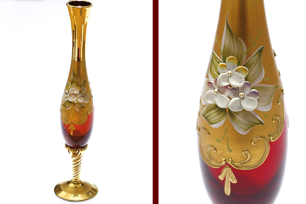 ムラーノガラス 花瓶 ヴェネチアンガラス イタリア製 ベネチアングラス