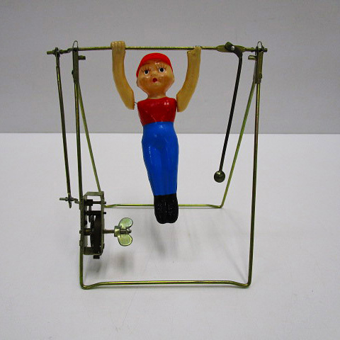 鉄棒運動 戦前製 セルロイド ゼンマイ おもちゃ 箱入り 昭和レトロ 日本製