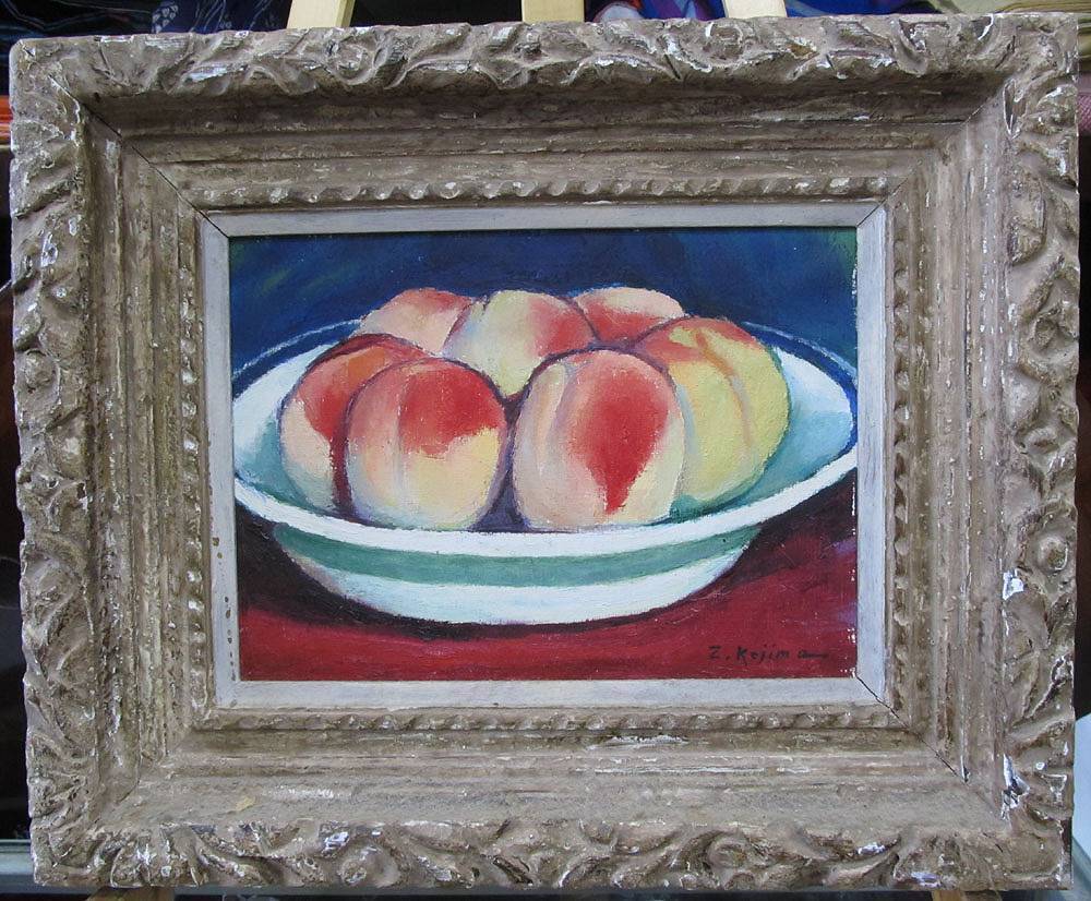 小島善太郎作 百草の梅林 油彩画 アート 絵画 額装 美術 芸術 日本画 風景