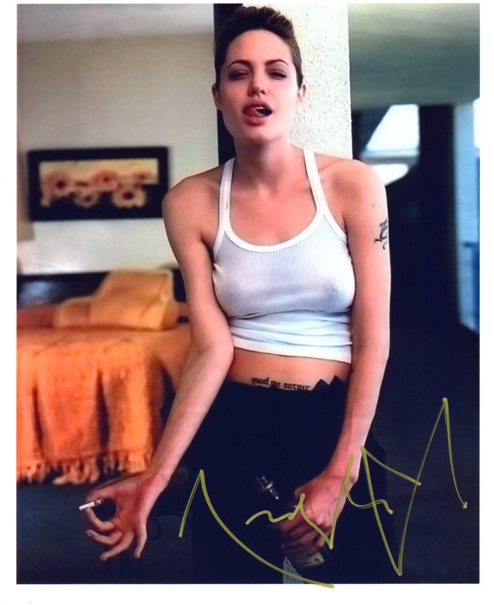 ハリウッド 映画 女優 アンジェリーナ・ジョリー 直筆サイン入りフォト