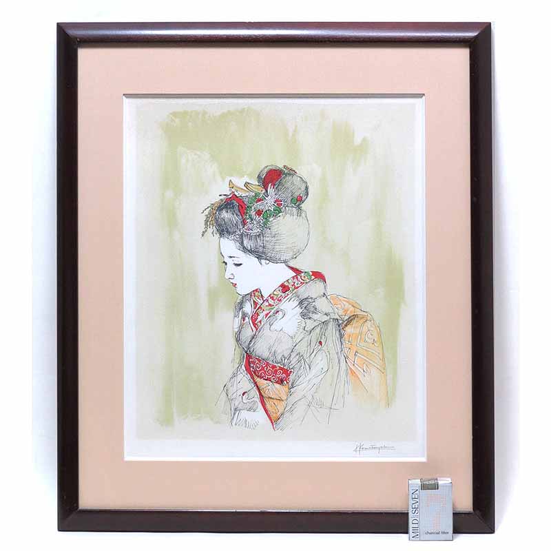 絵画 リトグラフ 限定品 146/300 アート 相撲 小錦 直筆サイン入り