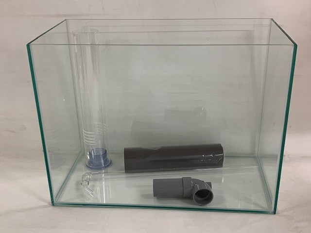 未使用 600×300×360 ガラスオーバーフロー水槽 右落としタイプ 発送 600×