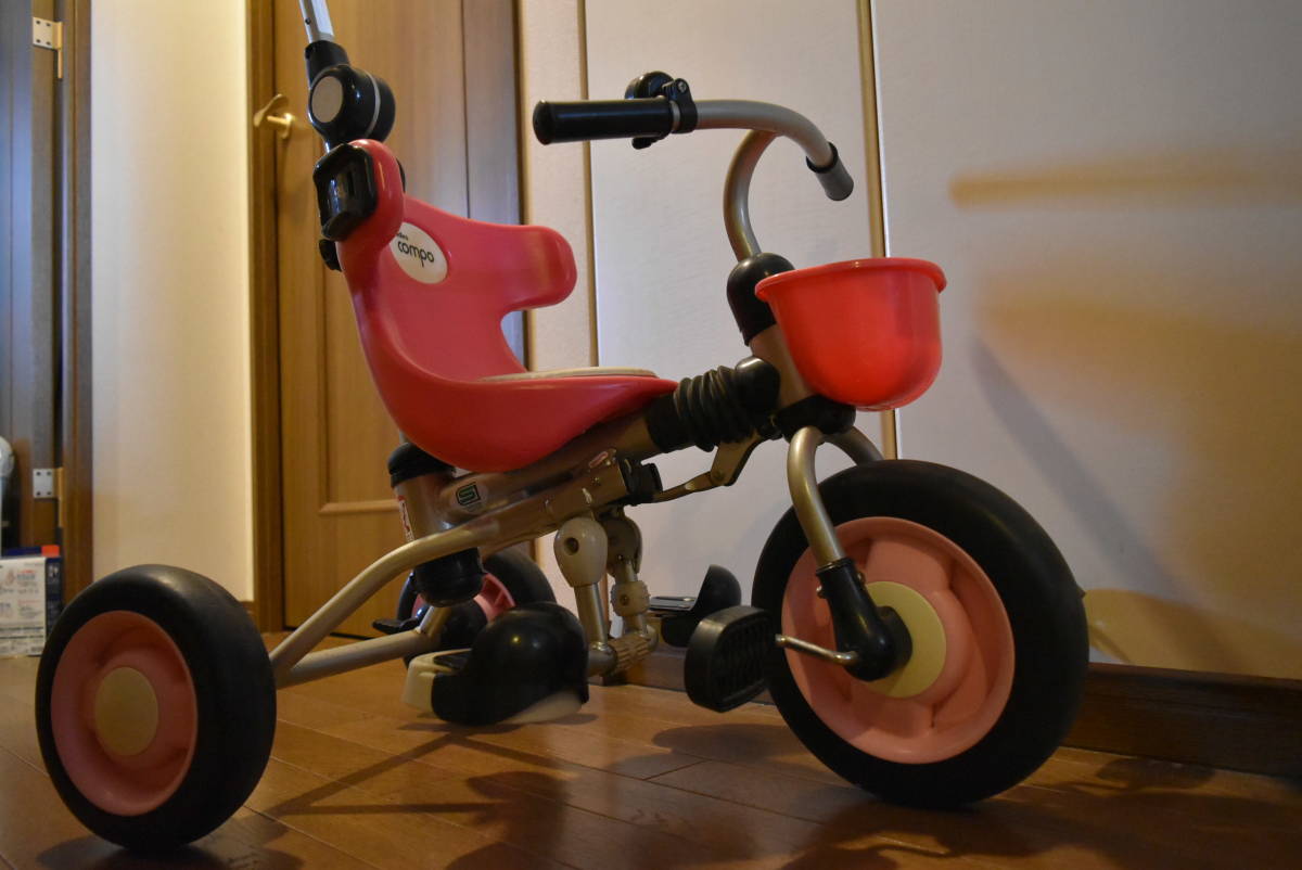 美品 ides 折りたたみおさんぽコンポ 折りたたみ三輪車 グレー 説明書