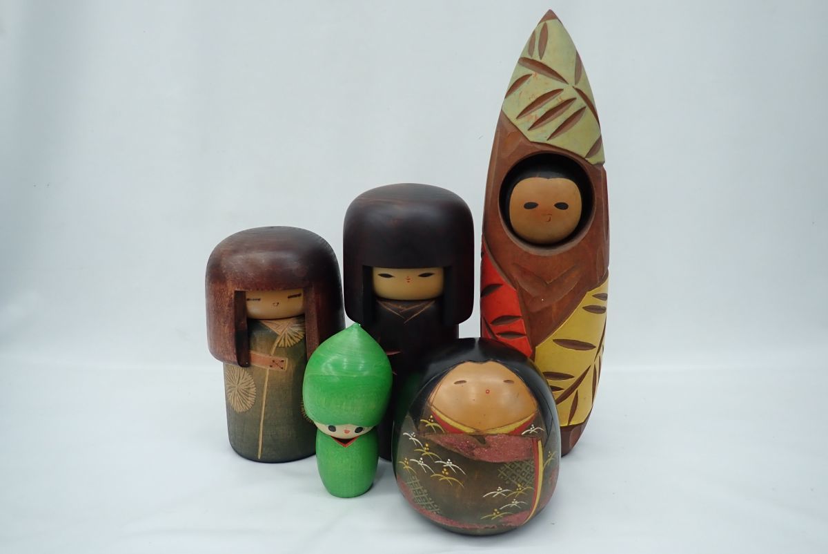 昭和レトロ 木製 伝統工芸 工芸品 こけし 小芥子 7体セット レトロ