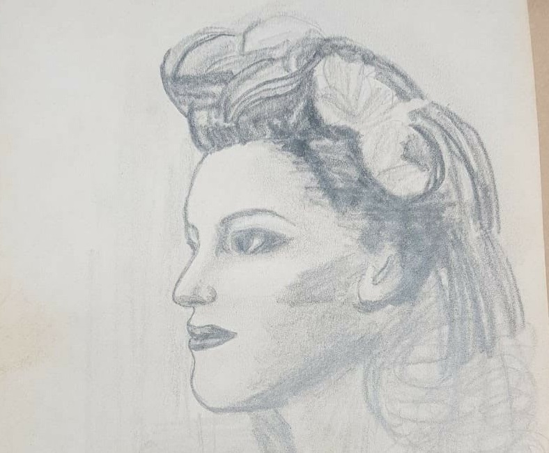 パブロピカソ 、鉛筆画 、母と子 サインあり、原画、デッサン、一点物