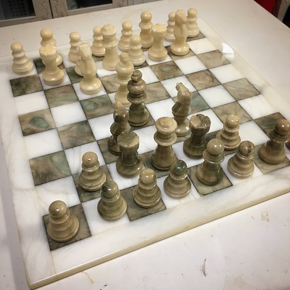 大理石 イタリア製 ヴィンテージ チェスセット