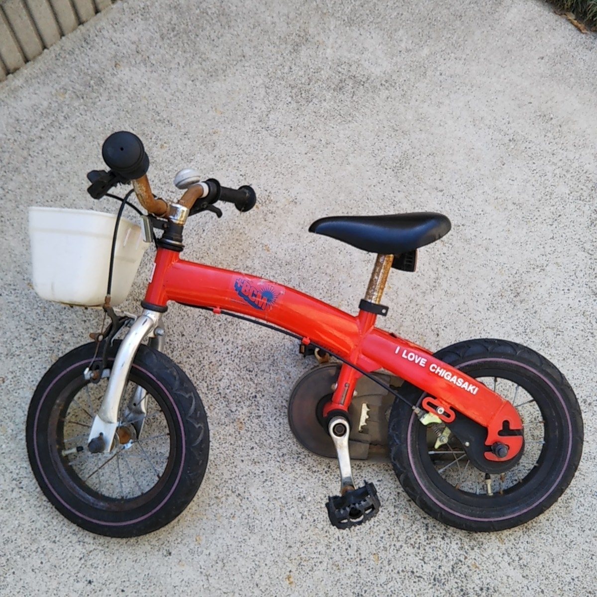 へんしんバイク 赤 補助輪あり ストライダー