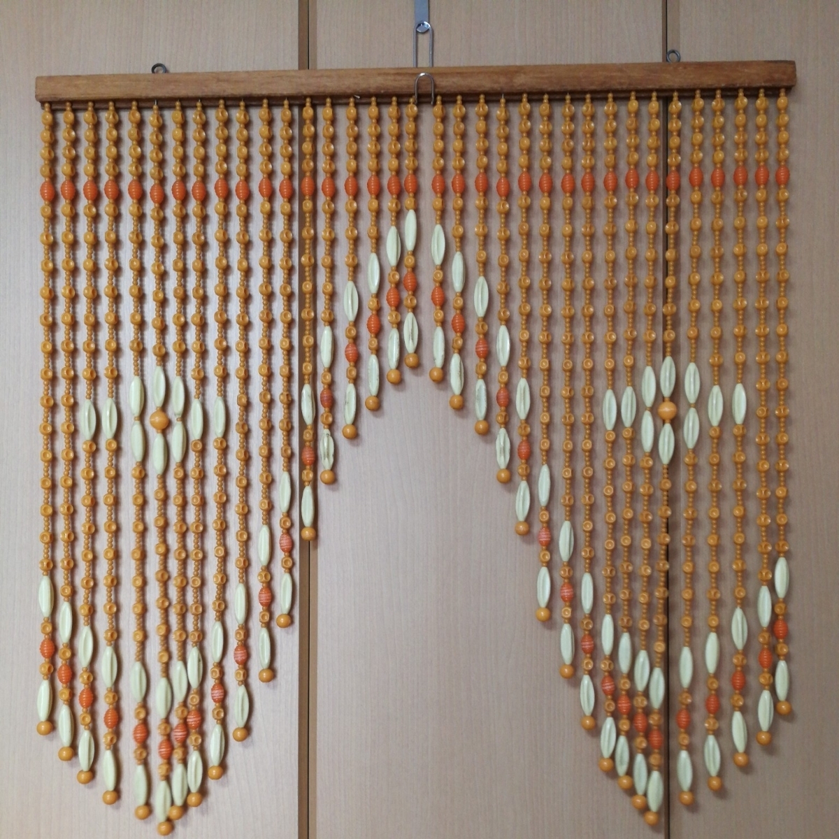 昭和レトロビーズのれんブルー当時物レトロポップ珠のれん