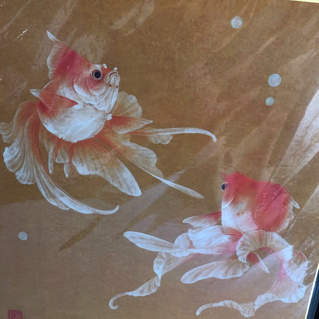 西野陽一 日本画 メヌエット 金魚 大作 西野陽一 日本画 メヌエット