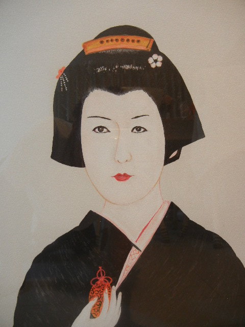 八島義郎「微笑」リトグラフ