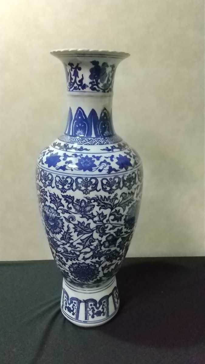 アンティーク 中国美術 骨董 青花磁 大型壺 大型花瓶 NN0808 829 中国