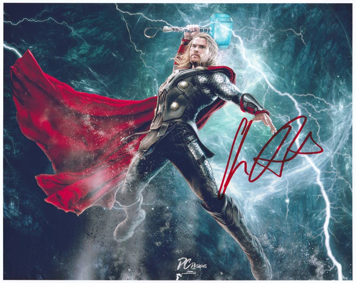 直筆サイン入り写真 クリス・ヘムズワース マイティ・ソー/フレーム別