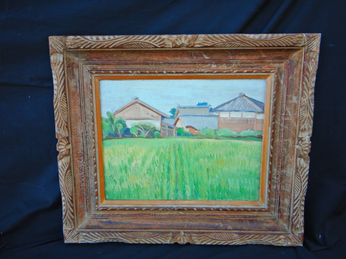 落ち葉をダイナミックに画面いっぱいF12号。保田三友紀の油絵額縁