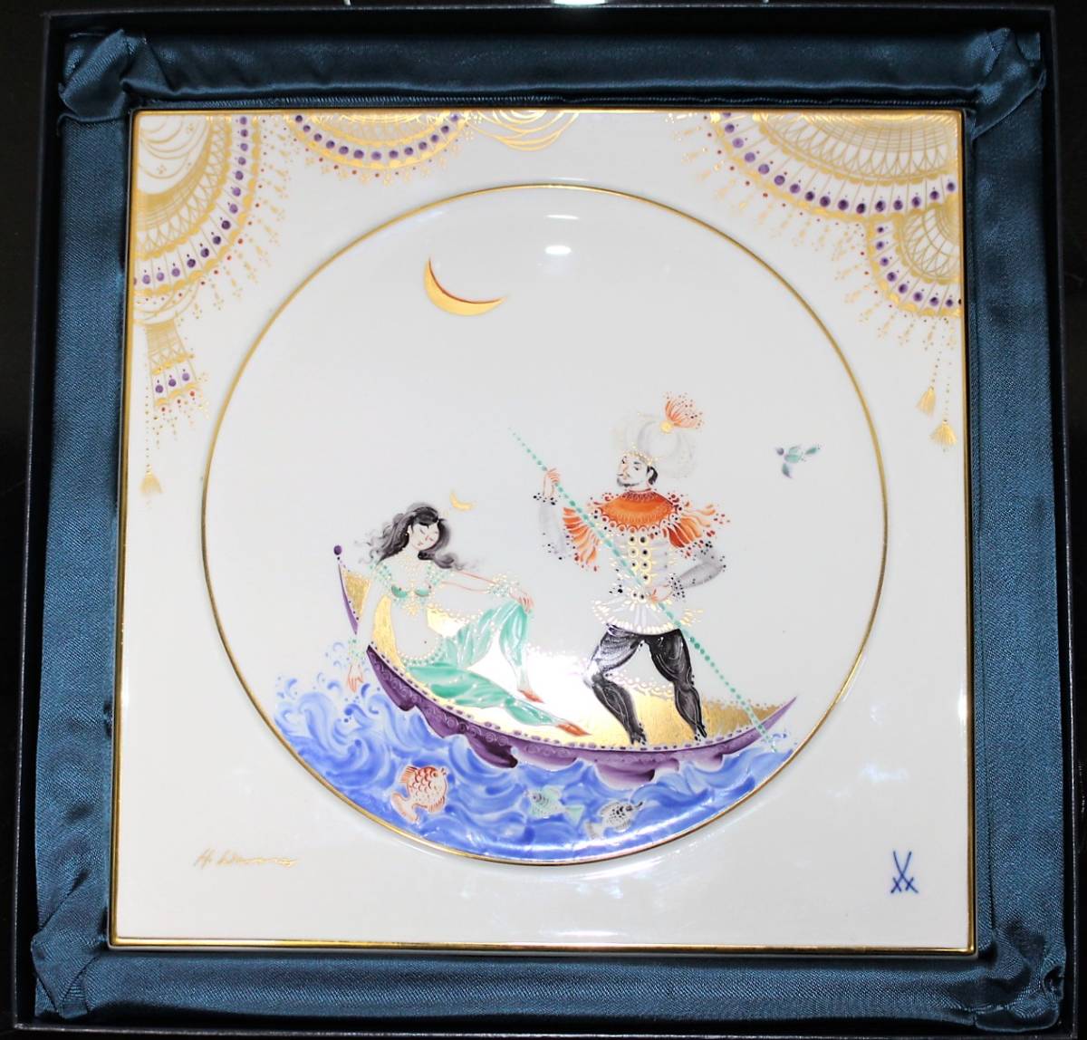 希少・保管品】 マイセン MEISSEN H・ヴェルナー 千夜一夜物語 陶板画