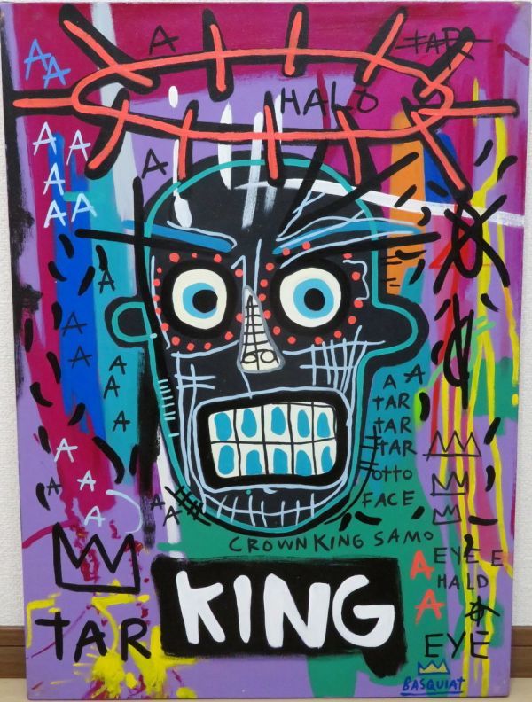 貴重 ジャン=ミシェル・バスキア 大型肉筆油彩画 貴重 ジャン=ミシェル