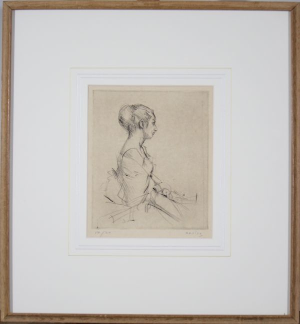 小磯良平油彩肉筆『バレリーナの休息』表と裏サイン鑑定P8額無b379