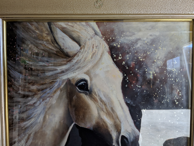 値下げ‼️53万円から295000円に‼️朝比奈マリア 絵画 油絵 愛しい栗毛8