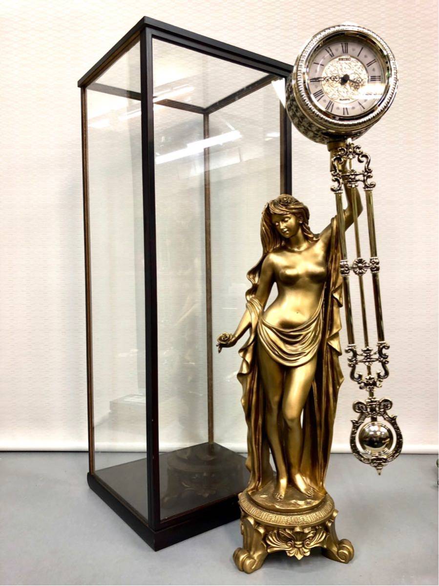 ブロンズ風 女性像 置時計