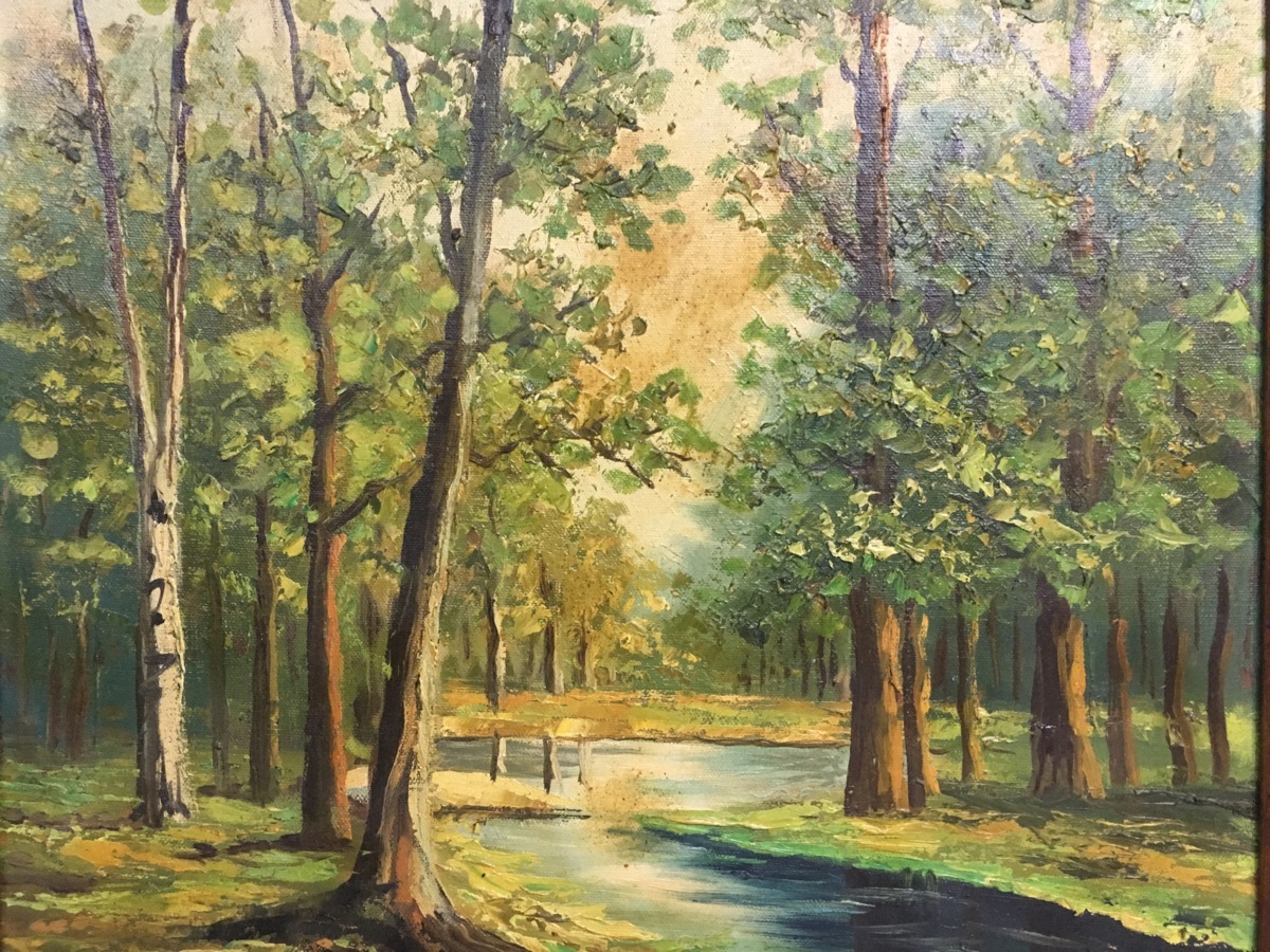 油彩画 風景画 油絵 絵画【森の風景】 日本 油絵 絵画 風景画」の人気