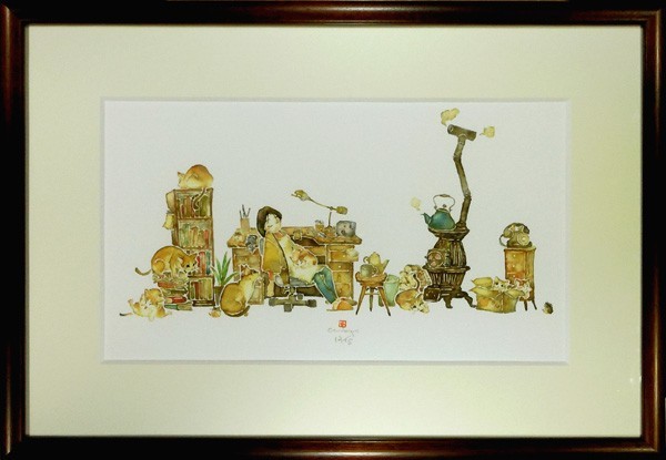 北田稔デビュー作[版画]秋うらら