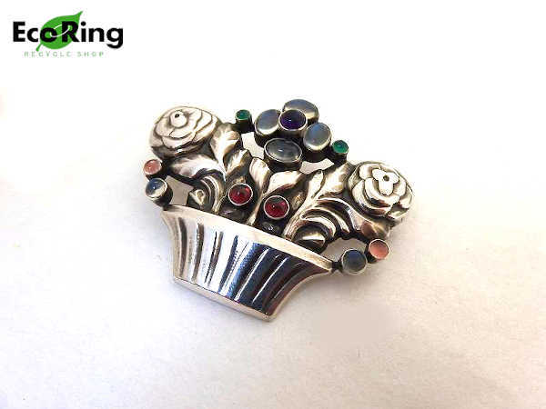 廃盤☆ジョージジェンセン花かご＃67ブローチ