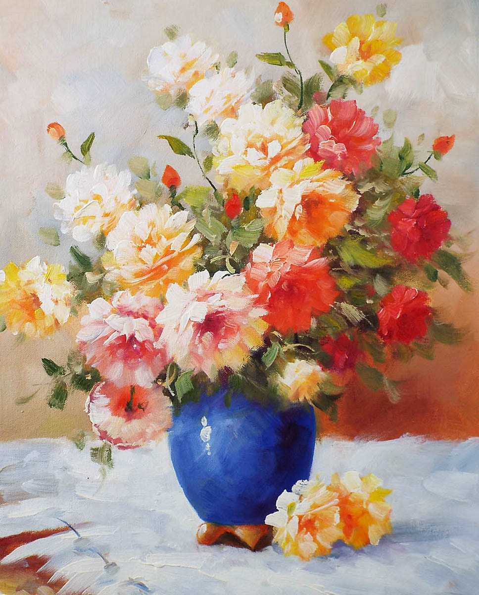 油彩画 花瓶に生けた花 楽天市場】手描き 油絵 額入り油彩画 コスモス