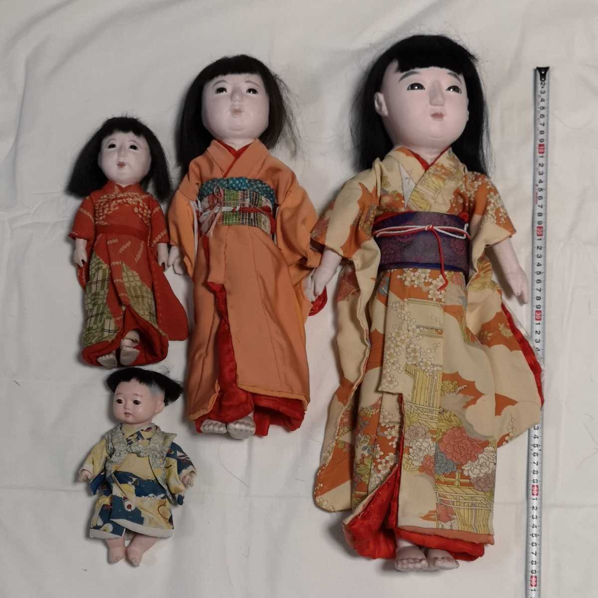 市松人形 男の子 女の子 花月斎 在銘 54cm 日本人形 抱き人形