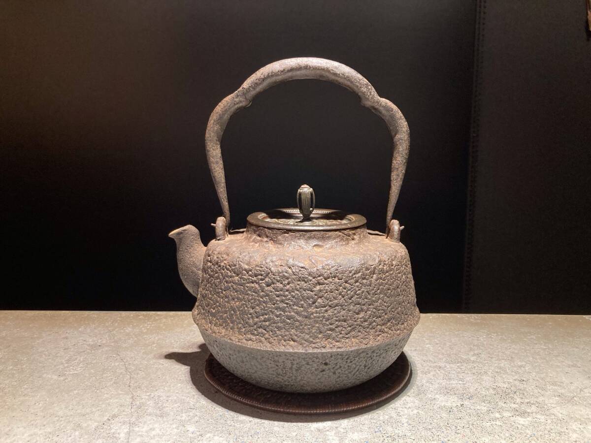 龍文堂造鉄瓶銅蓋古美術茶道具水漏れなし