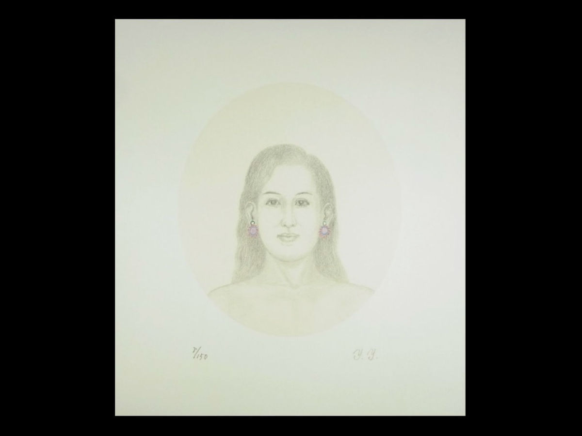 八島義郎 リトグラフ 版画 白蓮の精 ローマ数字 貴重 八島義郎