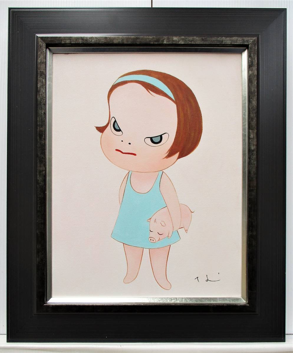 絵画 インテリア 額付( 銀 ) 油絵 F4-081714 人物 可愛い女の子 絵画