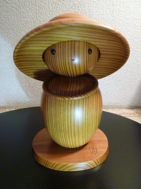 屋久杉こけし ひな祭り ペアこけし アンティーク 世界遺産 屋久杉工芸