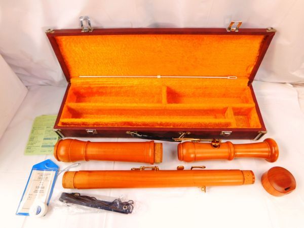 ZEN-ON 全音 木製 バスリコーダー ケース付き バスリコーダー 木製 ZEN