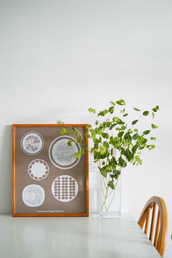 北欧、暮らしの道具店 北欧のお皿 オリジナルポスター 額 シルク