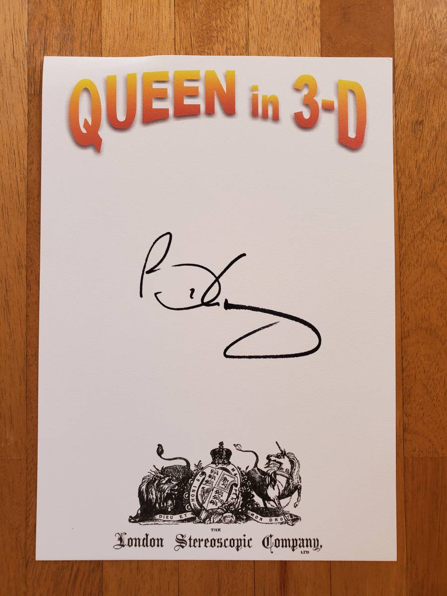 QUEEN 3D ブライアン・メイ 直筆サイン QUEEN in 3-D ブライアンメイ