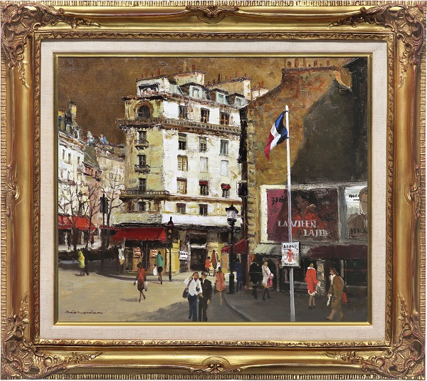 内田晃 絵画 【パリの街角】 ※真執証明書つき 内田晃 絵画 【パリ