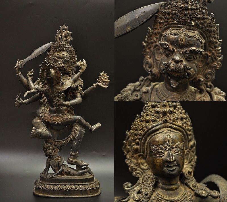 阿弥陀如来坐像 チベット密教 手作り鎚起銅器 骨董 仏教美術品