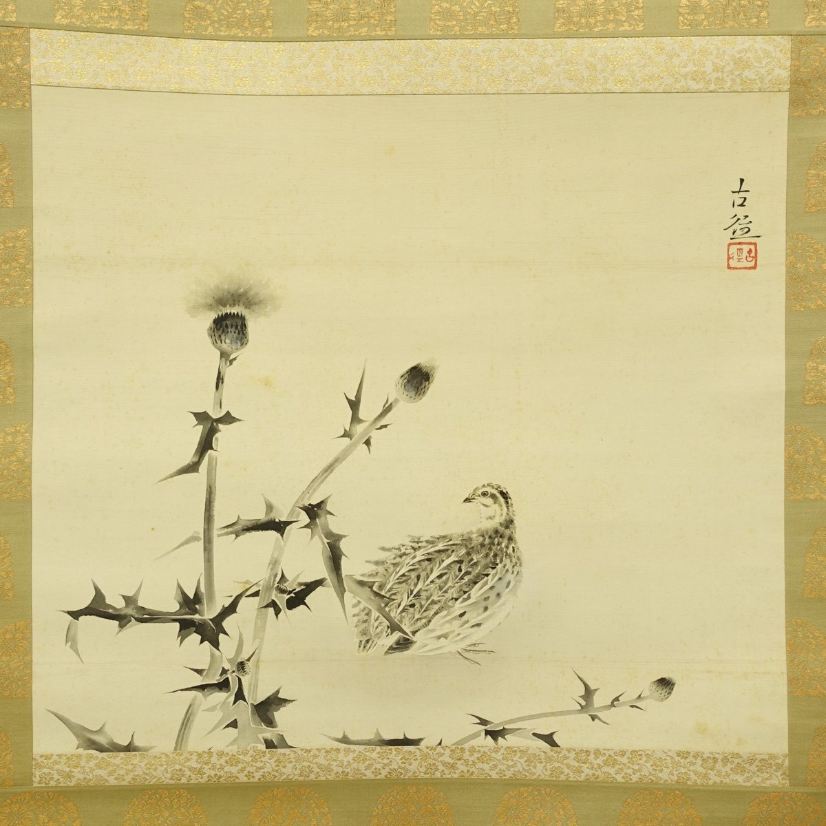 掛軸小林古径薊(あざみ)