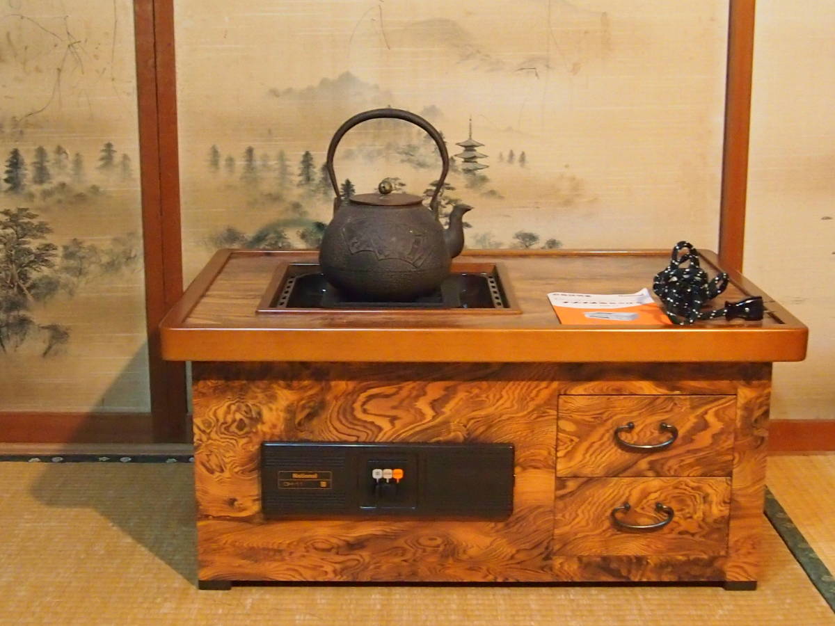 囲炉裏テーブル 昭和レトロ 火鉢 古民家家具 希少 引き出し 木製