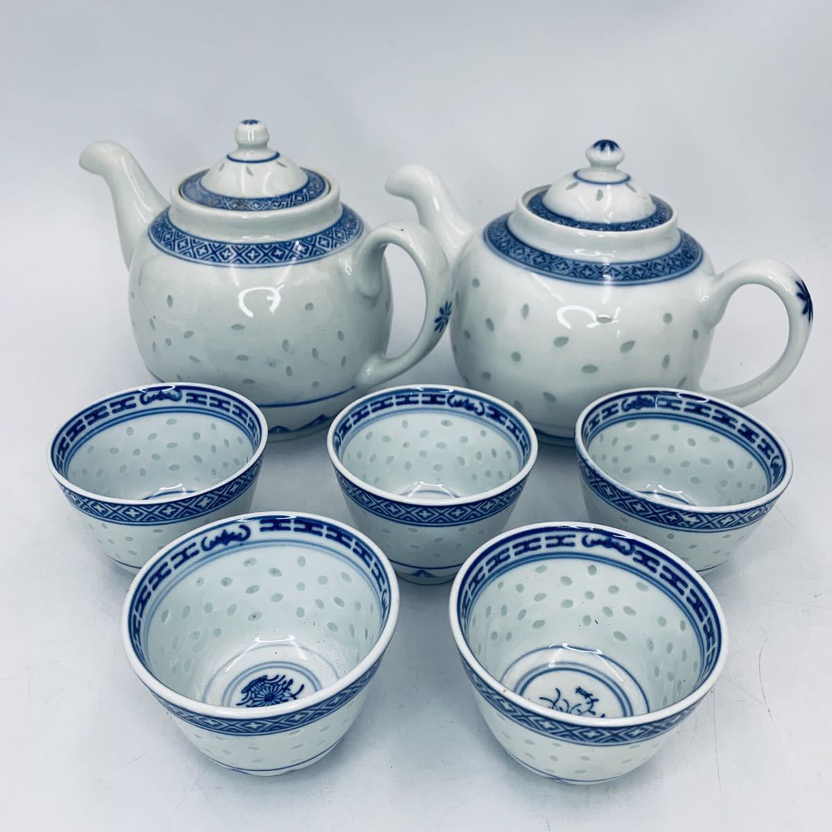 景徳鎮 青花宝相三才蓋碗 茶碗 煎茶器 茶道具 中国茶器 景徳