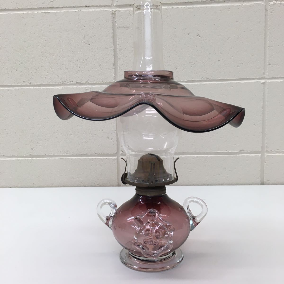 希少・美品】小樽ガラス製 アンティークオイルランプ 希少・美品】小樽
