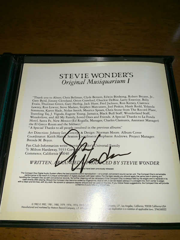 Stevie Wonder スティーヴィー・ワンダー直筆サイン