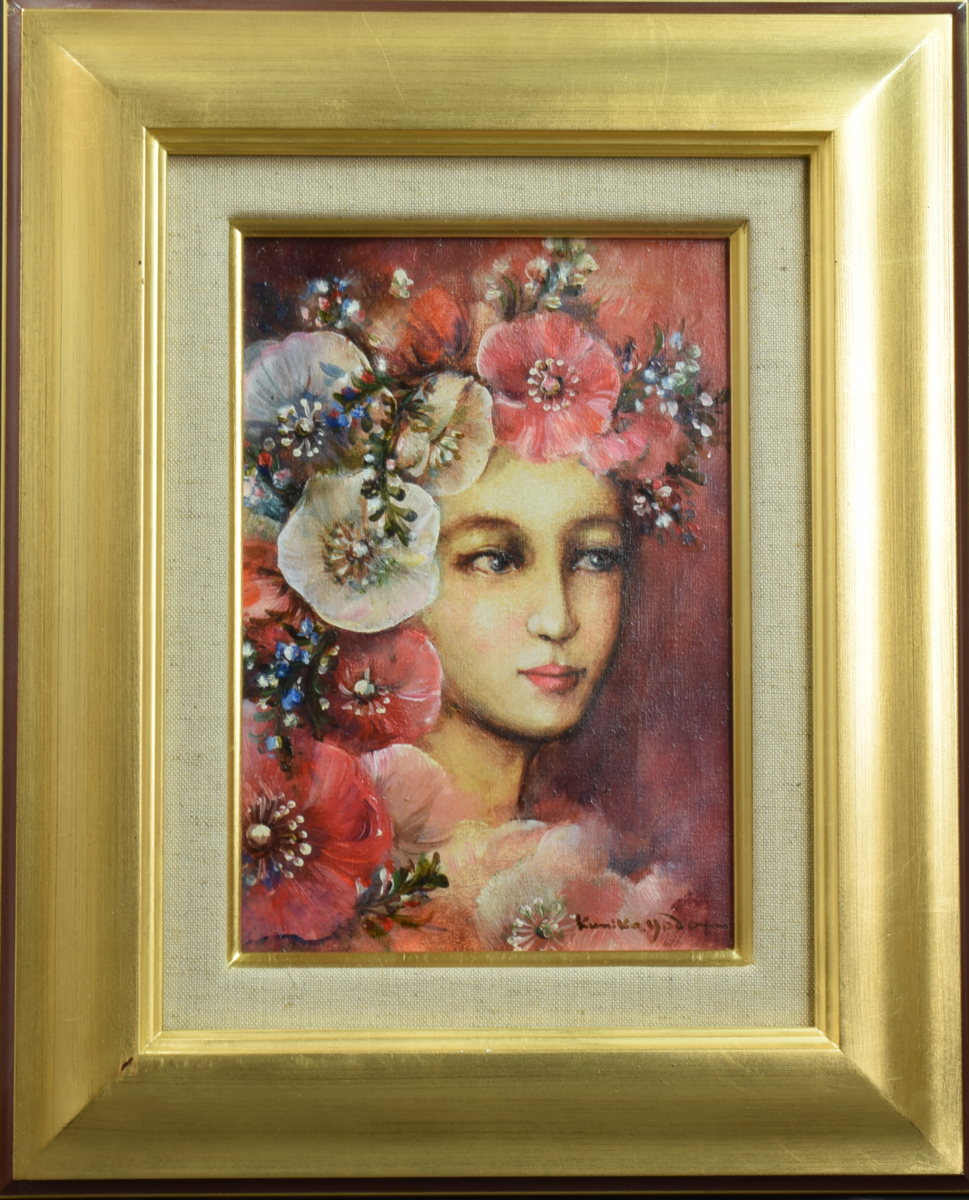 依田邦子 「花」油彩3号 真作 額装 - メルカリ 依田邦子 「花」油彩3号