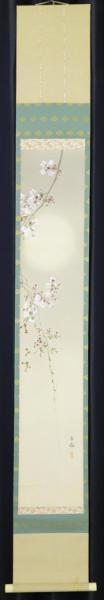 真作】【WISH】今井景樹 「朧月垂枝桜」日本画 掛軸 絹本 共箱 ◇1891