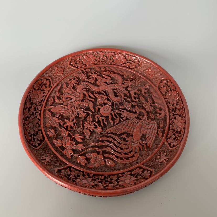 296 堆朱 飾皿 中国清代骨董品 時代物 【公式通販】