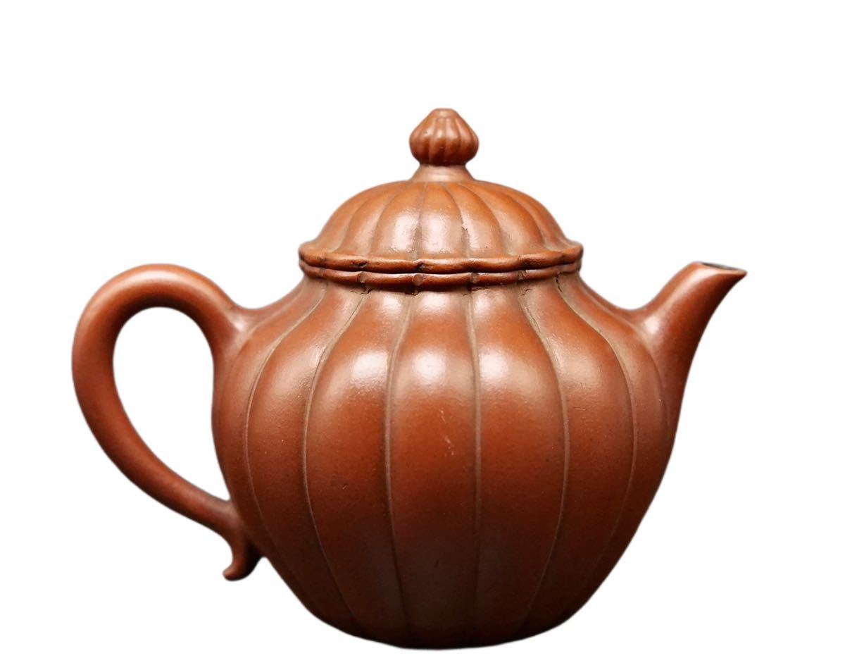 中国古美術・原鉱底槽清紫砂壺(高温窯変) ·底款:兪錫山·紫砂・朱泥