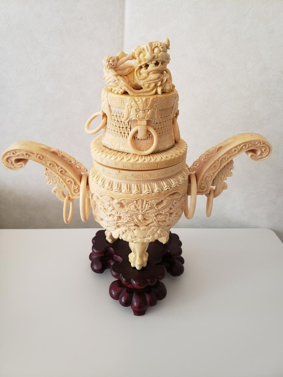 骨董品 中国美術 古美術 古銅 民国名家 呉艶佐造 双螭龙香炉 【公式通販】