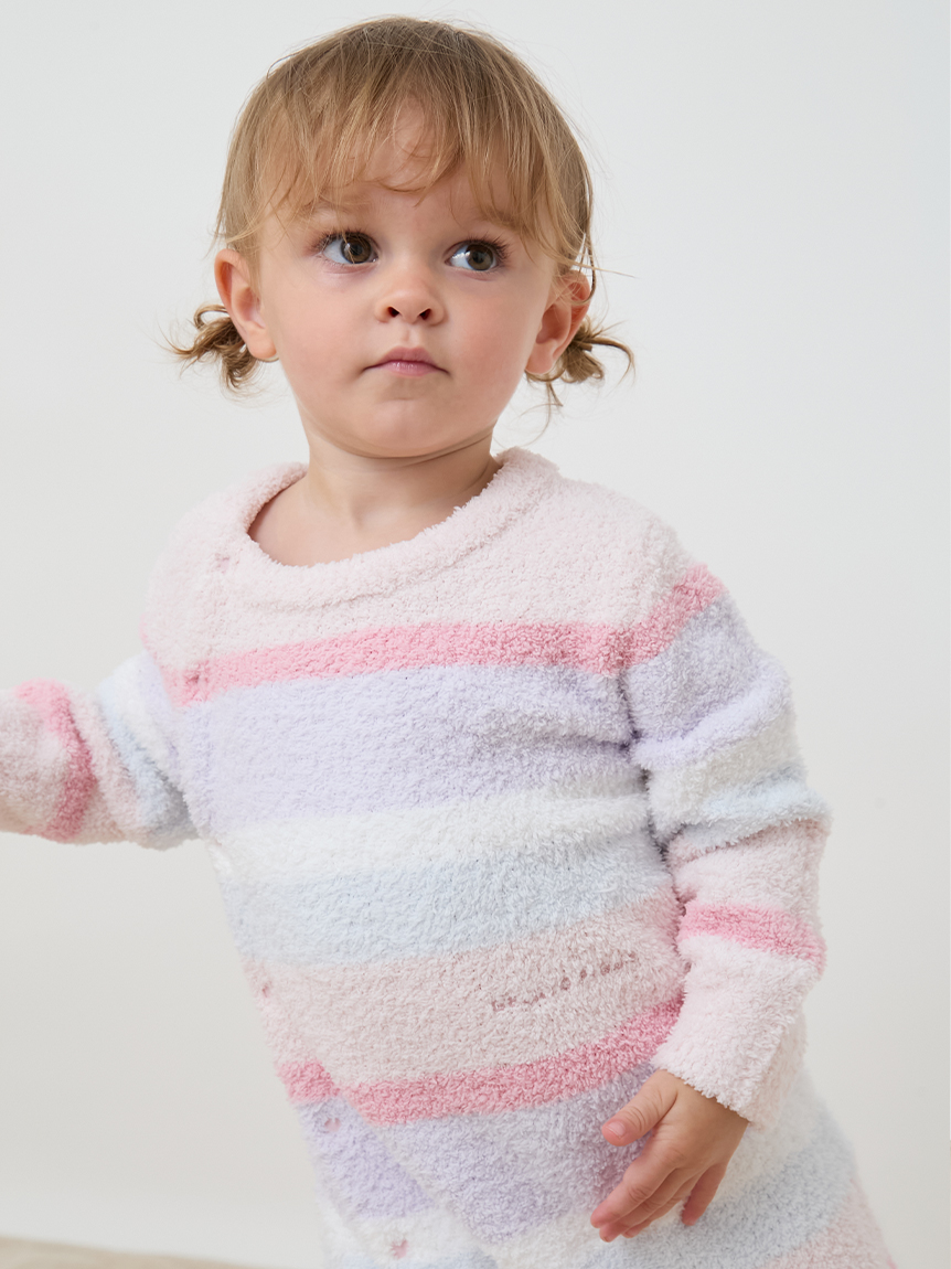 BABY】ベビモコカラフルボーダーロンパース(ロンパース)｜ルームウェア