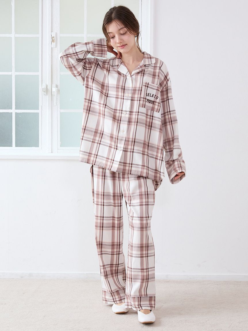 トレンドチェック柄ロングパンツ(ロングパンツ)｜ルームウェア