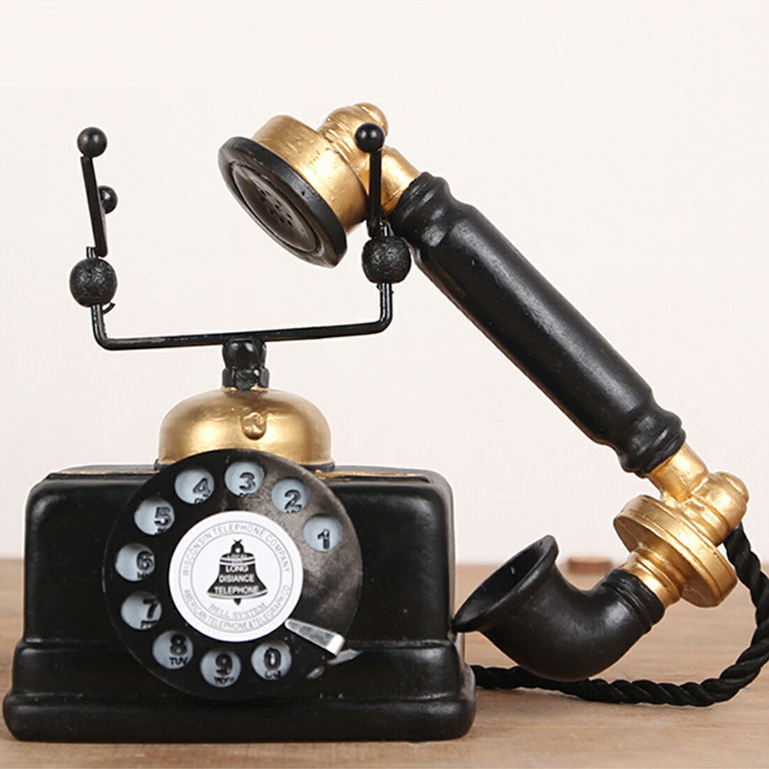 レトロ 黒電話 模型 オブジェ ヨーロッパ風 ヴィンテージ インテリア