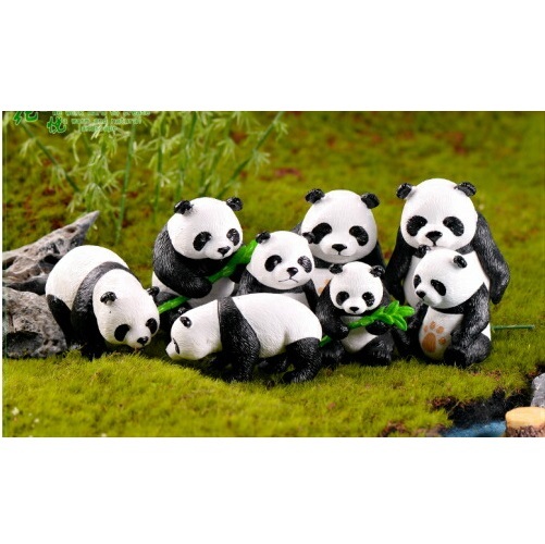 送料無料】竹パンダ 4タイプ4体 大サイズ ぱんだ 動物フィギュア